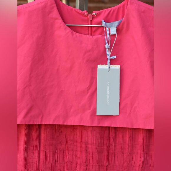 New Antonio Melani x Jennifer Sumko Rachel 4 Taffeta Capelet Barbie Pink Smock - Picture 9 of 15